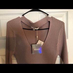 Missguided Mauve Midi Sweater Dress